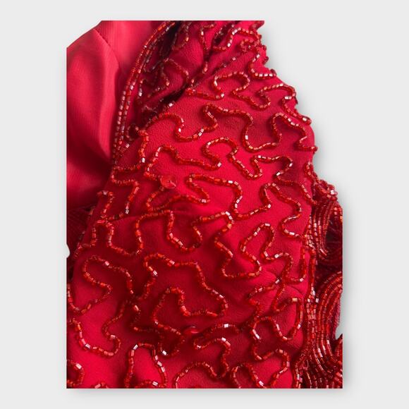 Vintage Sean Collection Beaded Silk Cutout Formal Dress Women's XS - Picture 12 of 16